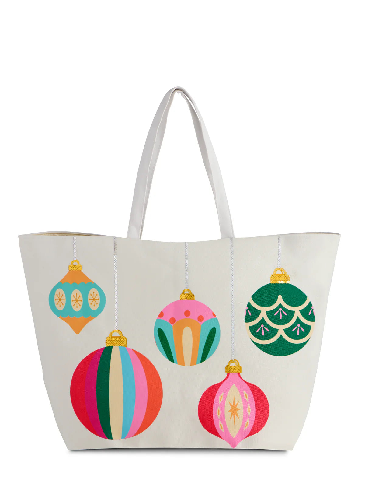White Ornaments Gift Tote