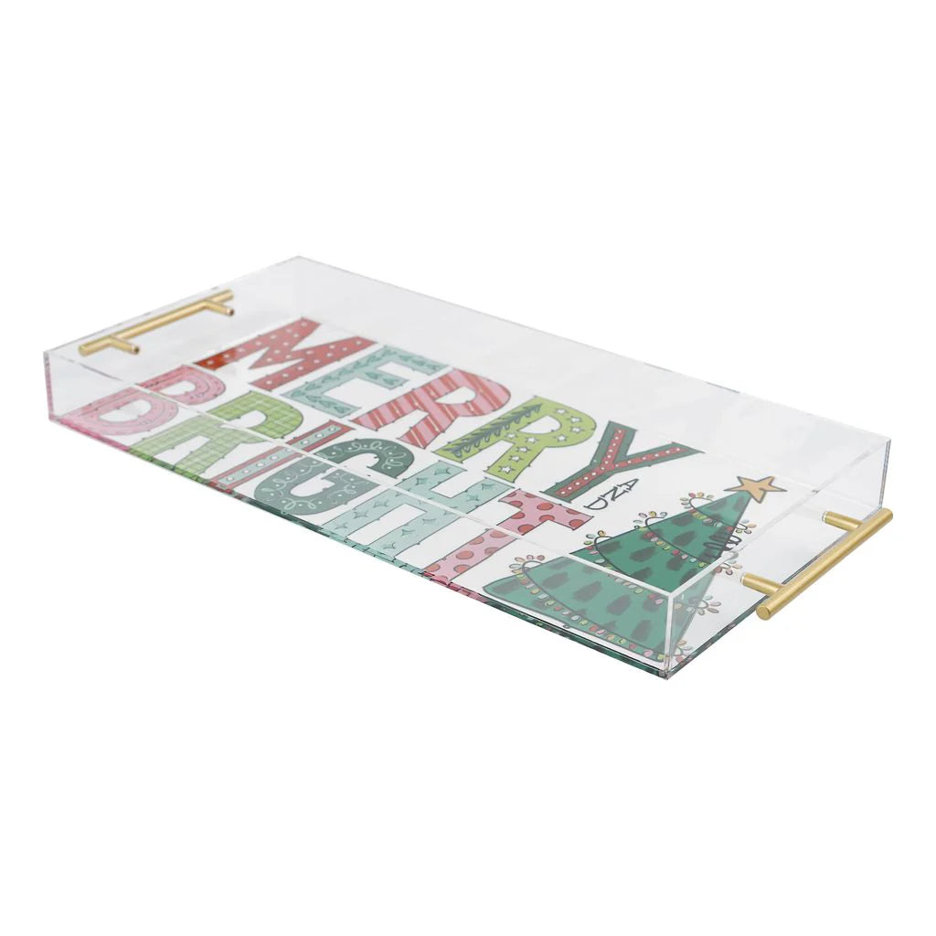Colorful Merry & Bright Acrylic Tray