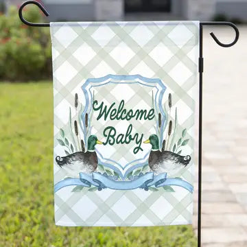 Duck Theme Baby Crest Baby Announcement Garden Flag