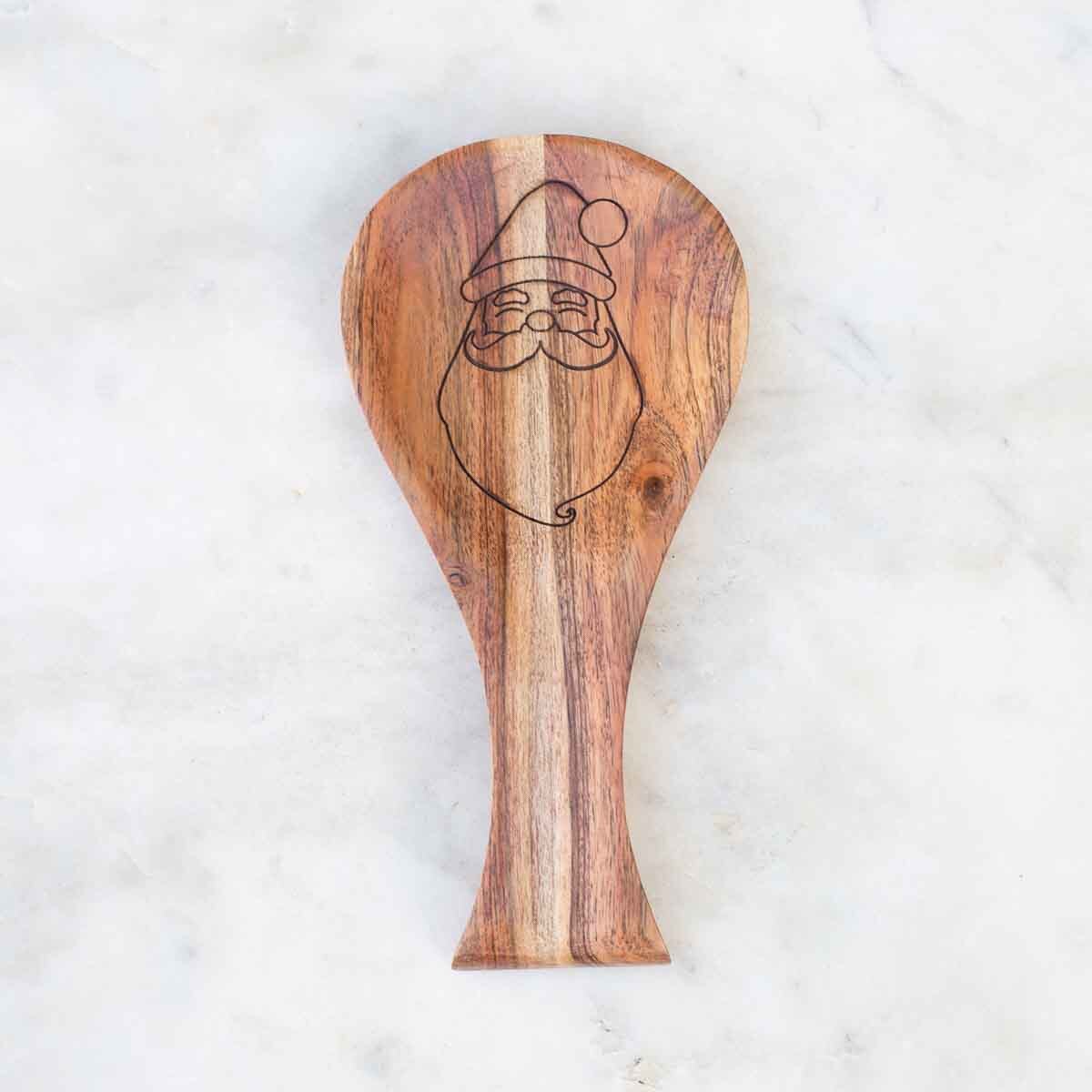 Wooden Jolly Santa Spoon Rest