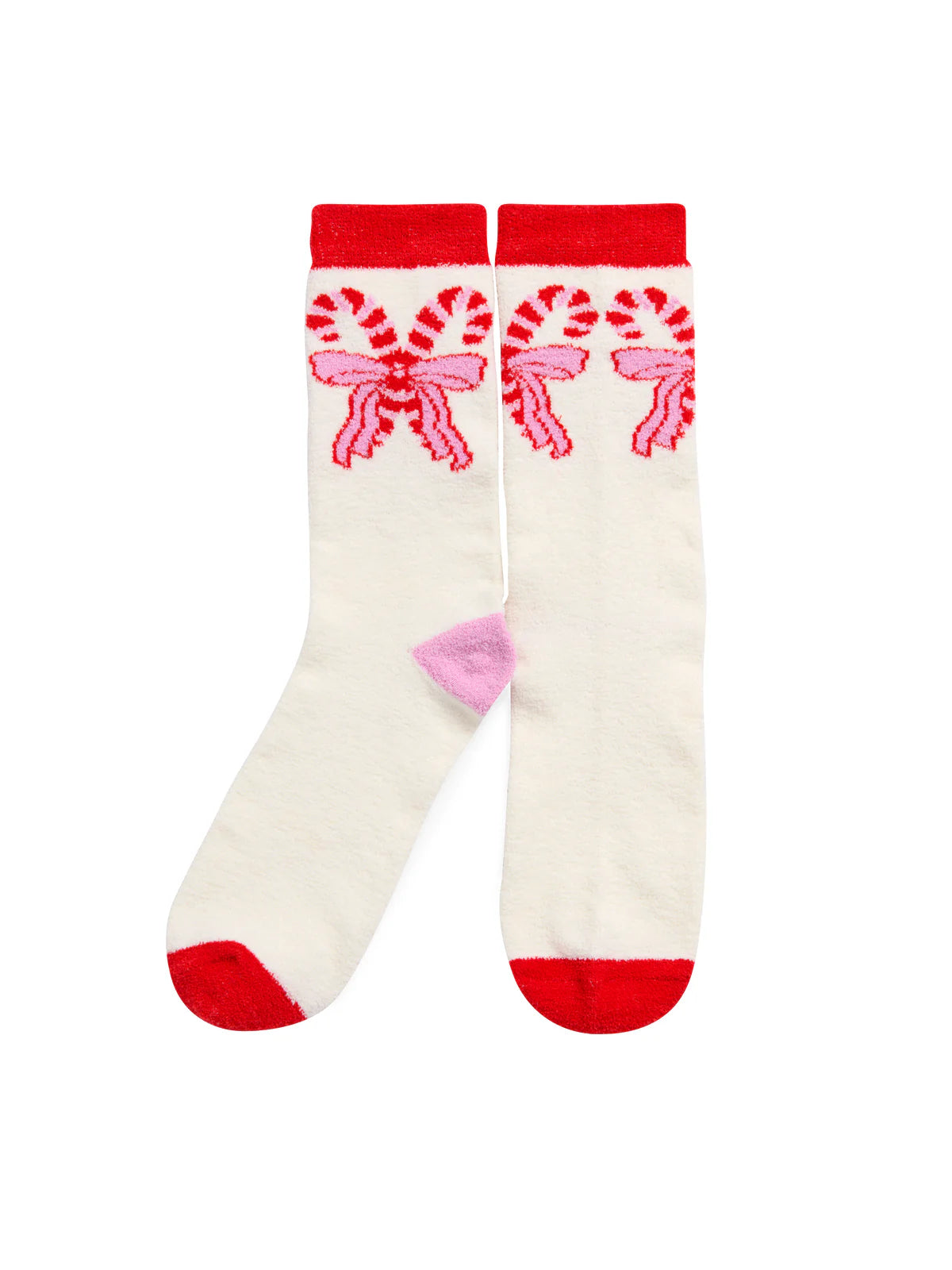 Candy Cane Bow Socks