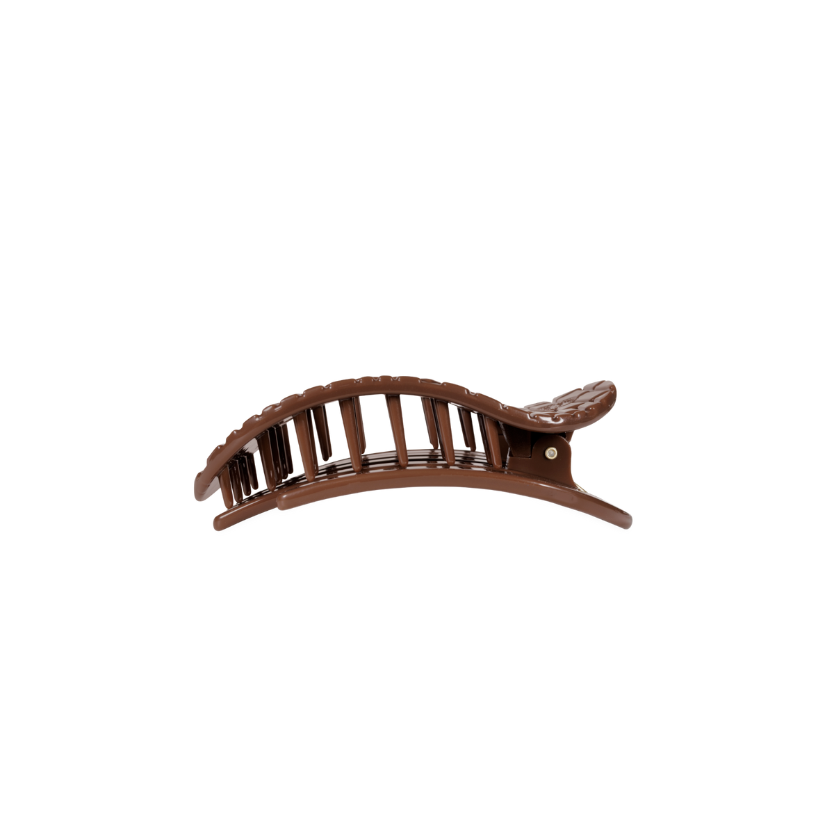 Teleties Brown Crocodile | Small | Flat Round Hair Clip