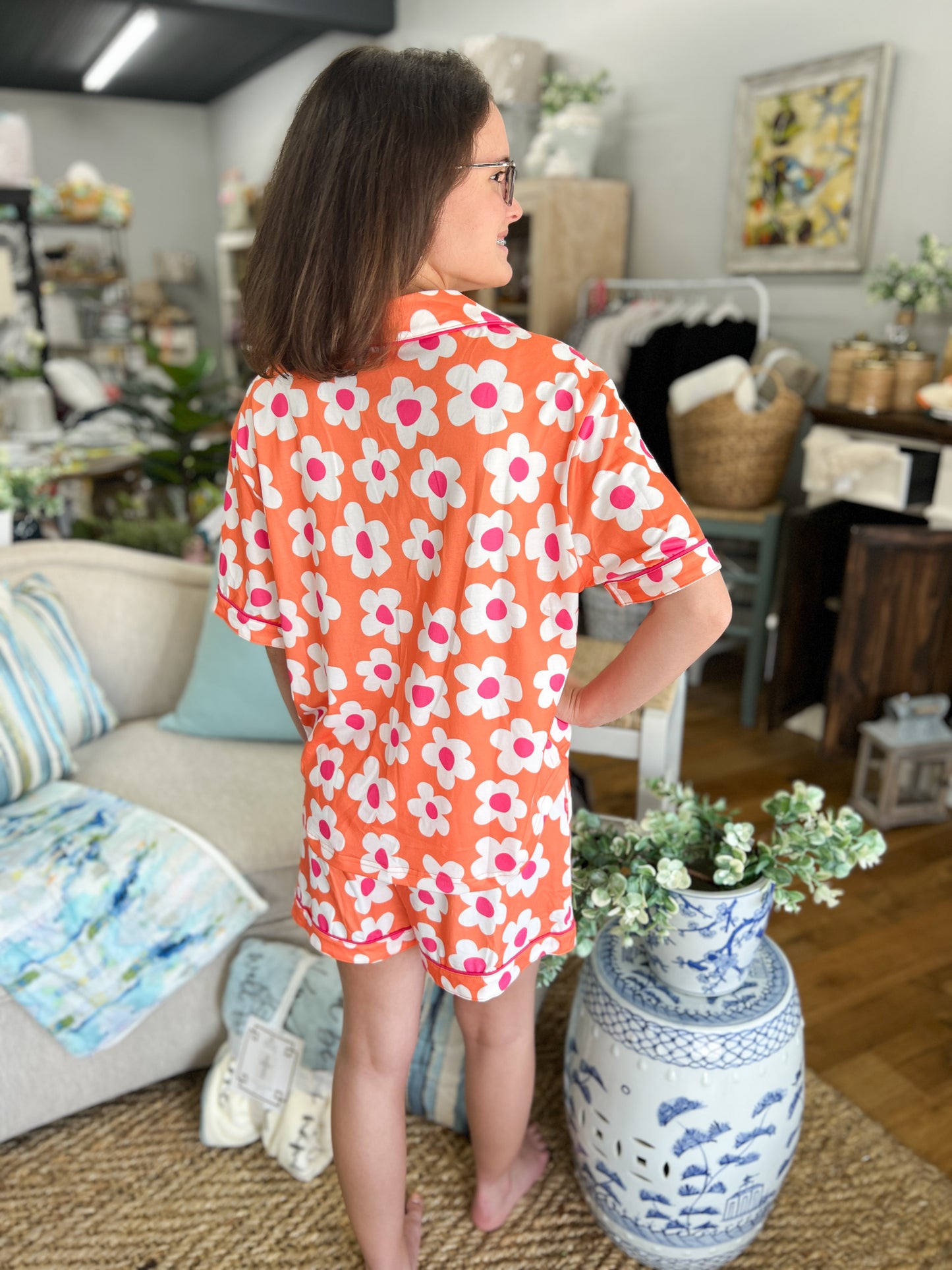 Flower Power PJ Set - Orange