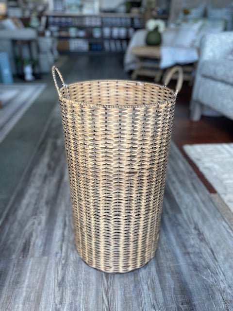Wicker Tall Floor Vase