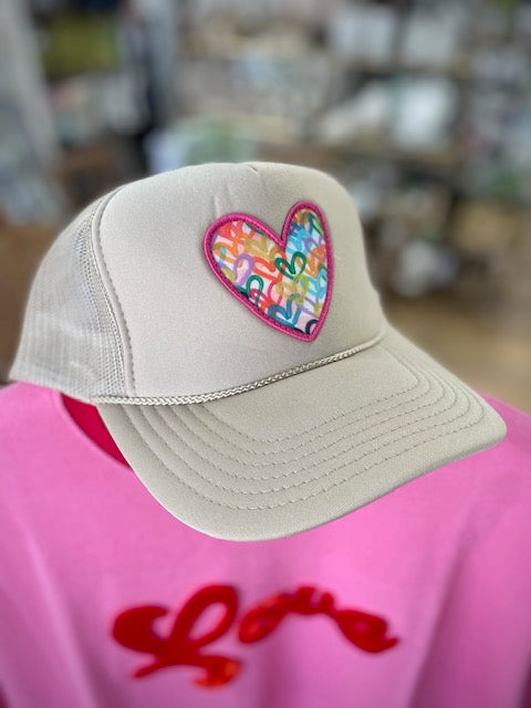 khaki Heart Trucker Hat
