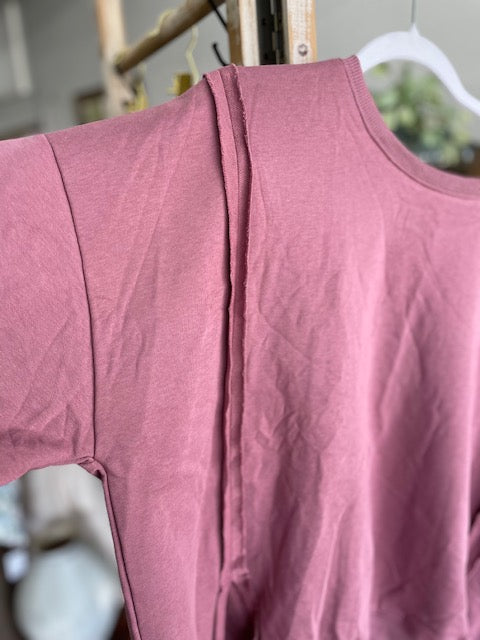 High-Low Crew Neck Sweatshirt