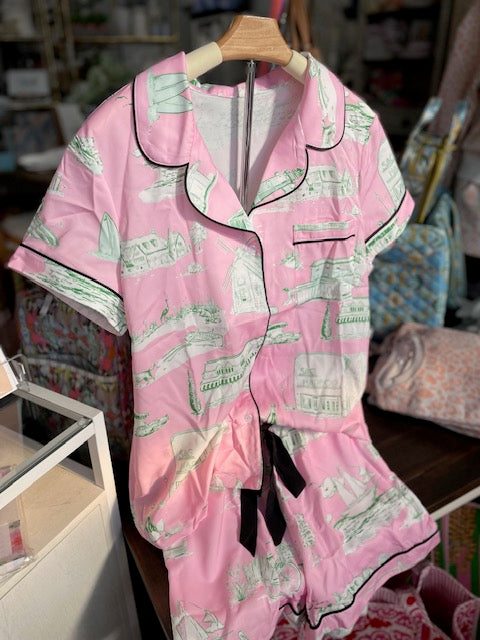 Pink holiday resort pj set