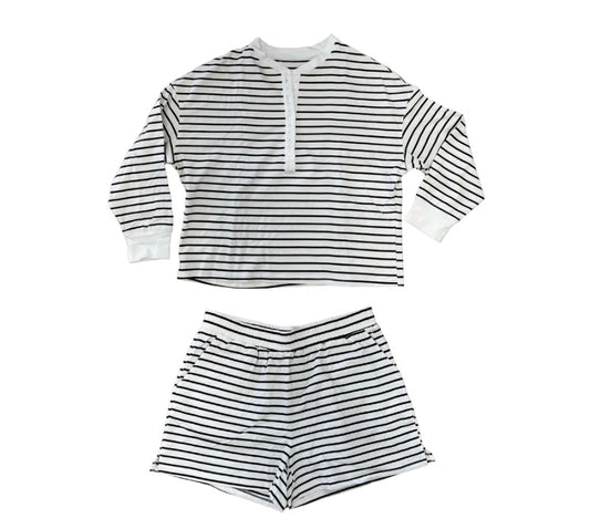 Black and White Striped Set