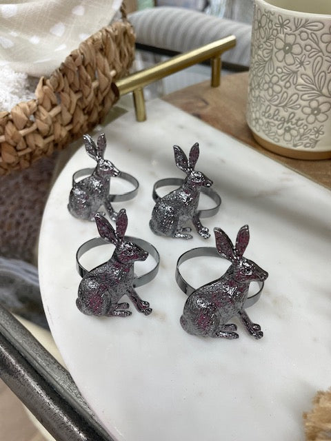 Charcoal Rabbit Napkin Ring