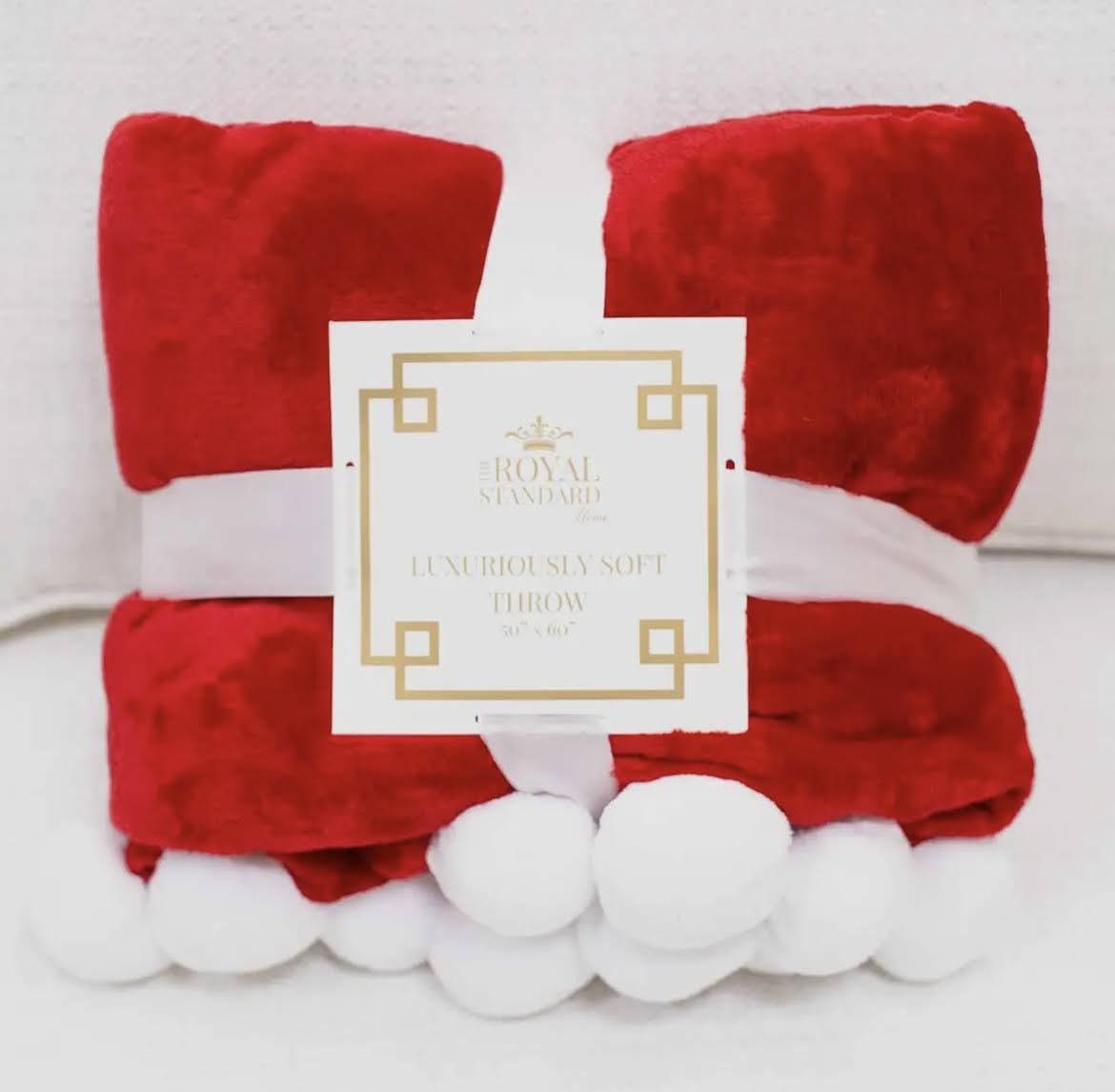 Red Pom Pom Throw