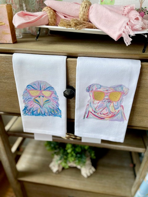 Watercolor Mascot Tea Towel