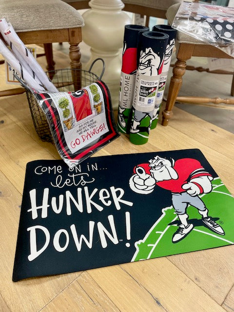 UGA "Hunker Down" Doormat
