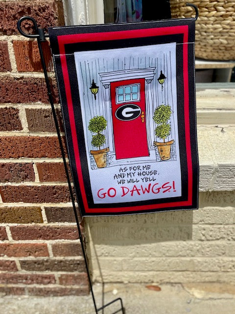 UGA "As For Me & My House" Garden Flag