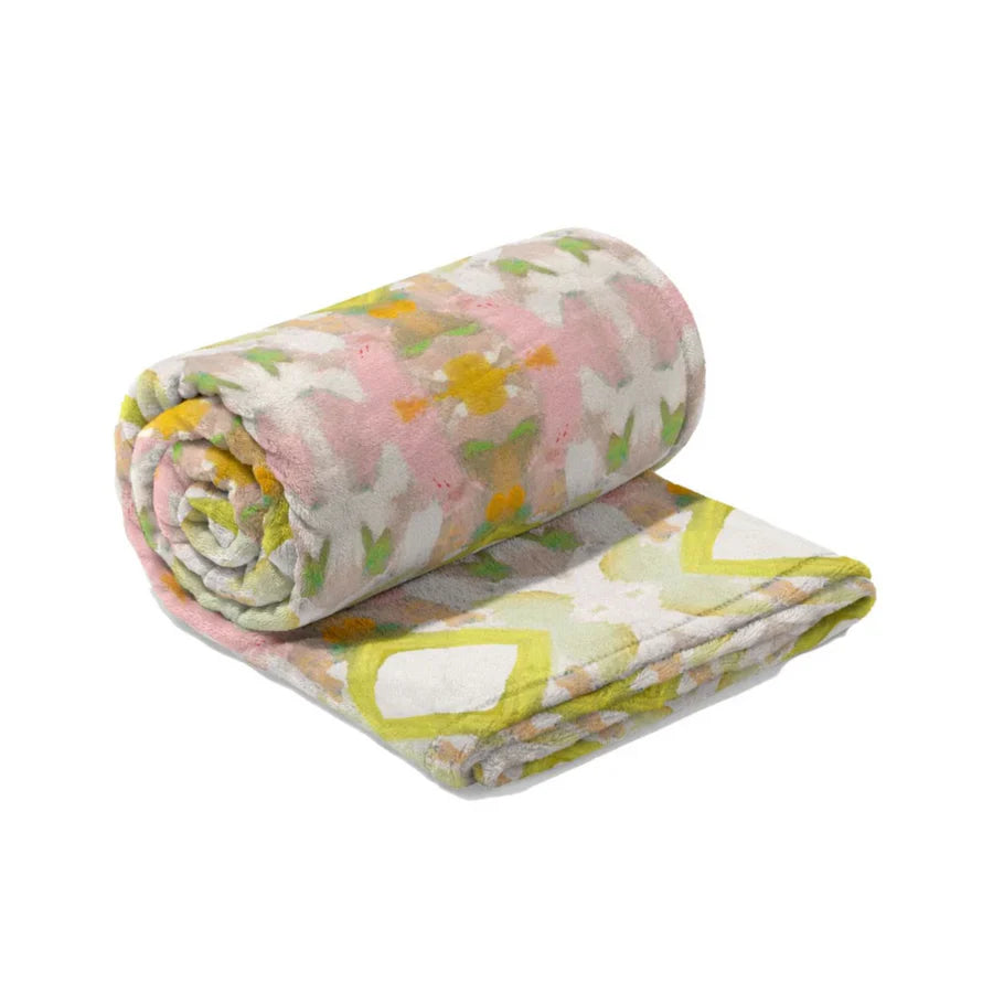 Laura Park Fleece Blanket - White Lotus