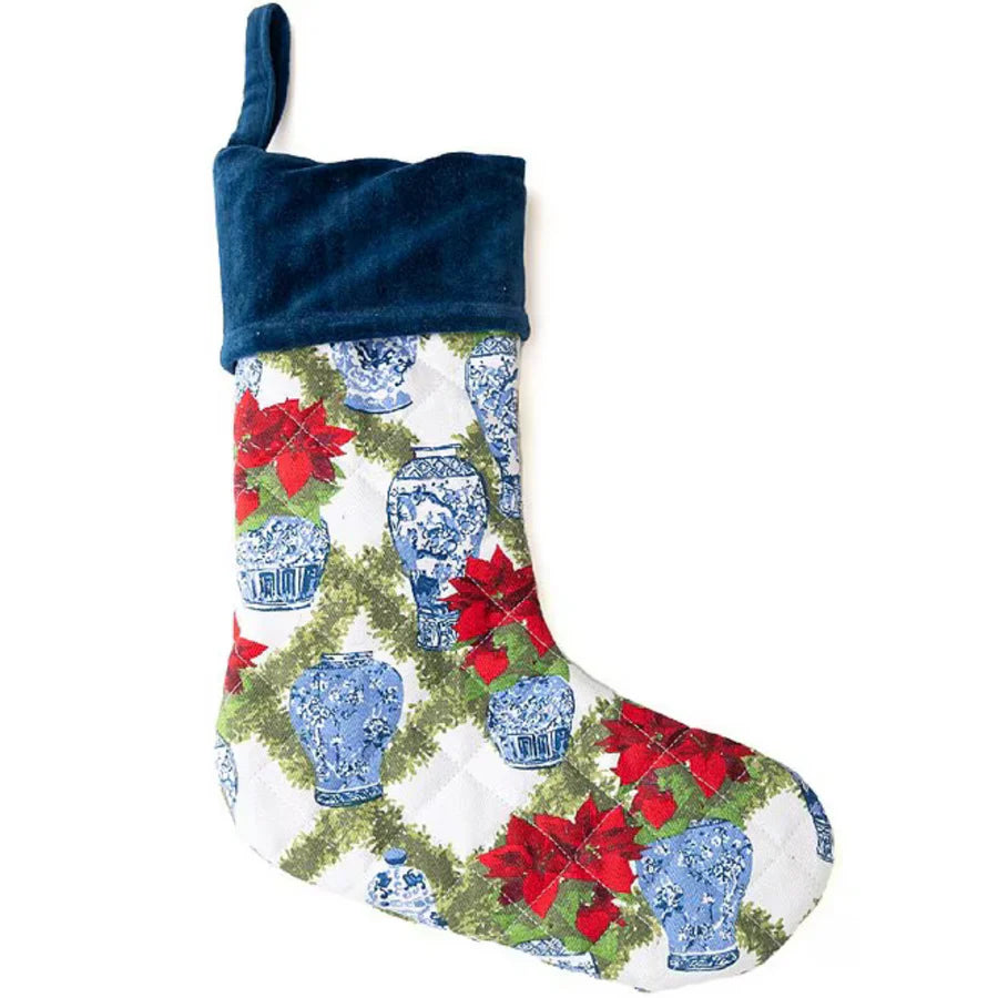Poinsettias Quilted Stocking