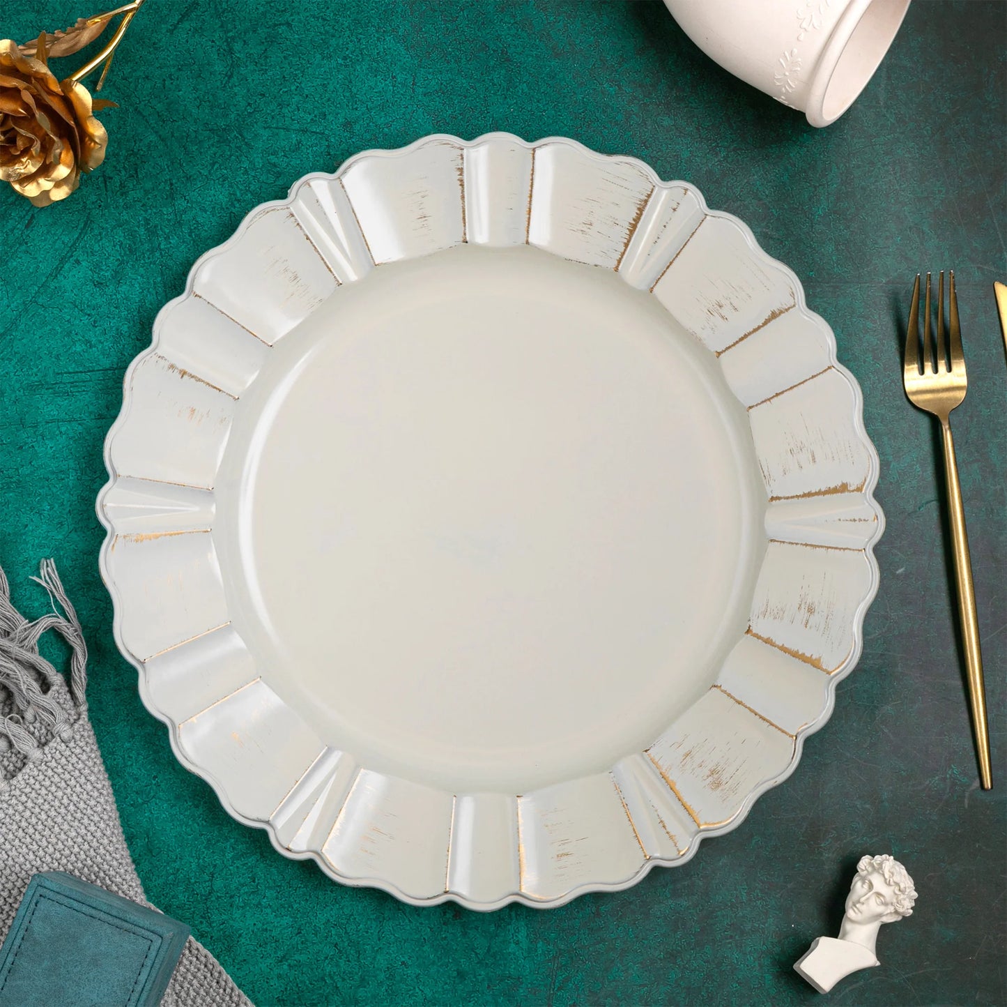 Ivory Scalloped Charger