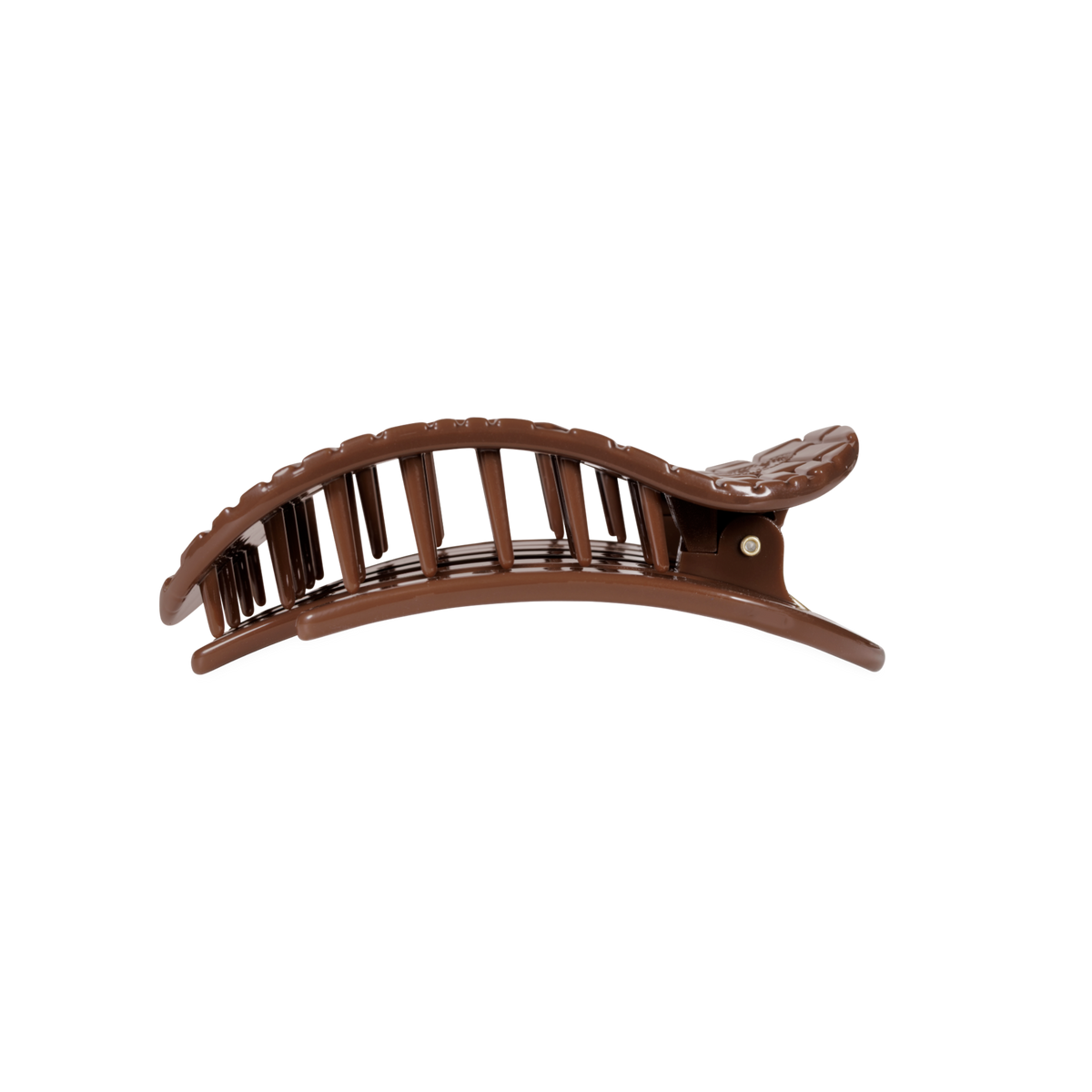 Teleties Brown Crocodile | Medium | Flat Round Hair Clip
