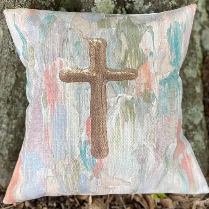 Pastel Cross Pillow