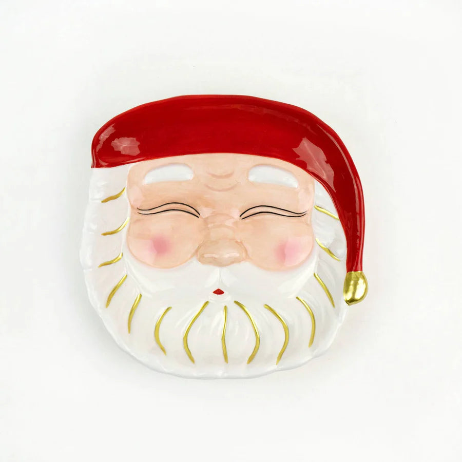 Red Santa Dessert Plate