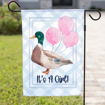 BABY WELCOME GARDEN FLAG - PINK