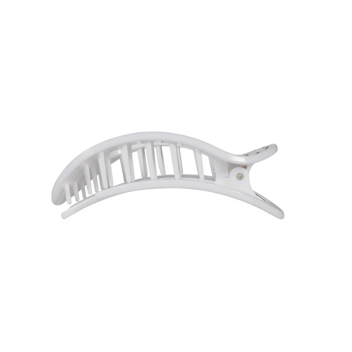 Teleties Flat Round | White Polka Dot Party | Medium Hair Clip