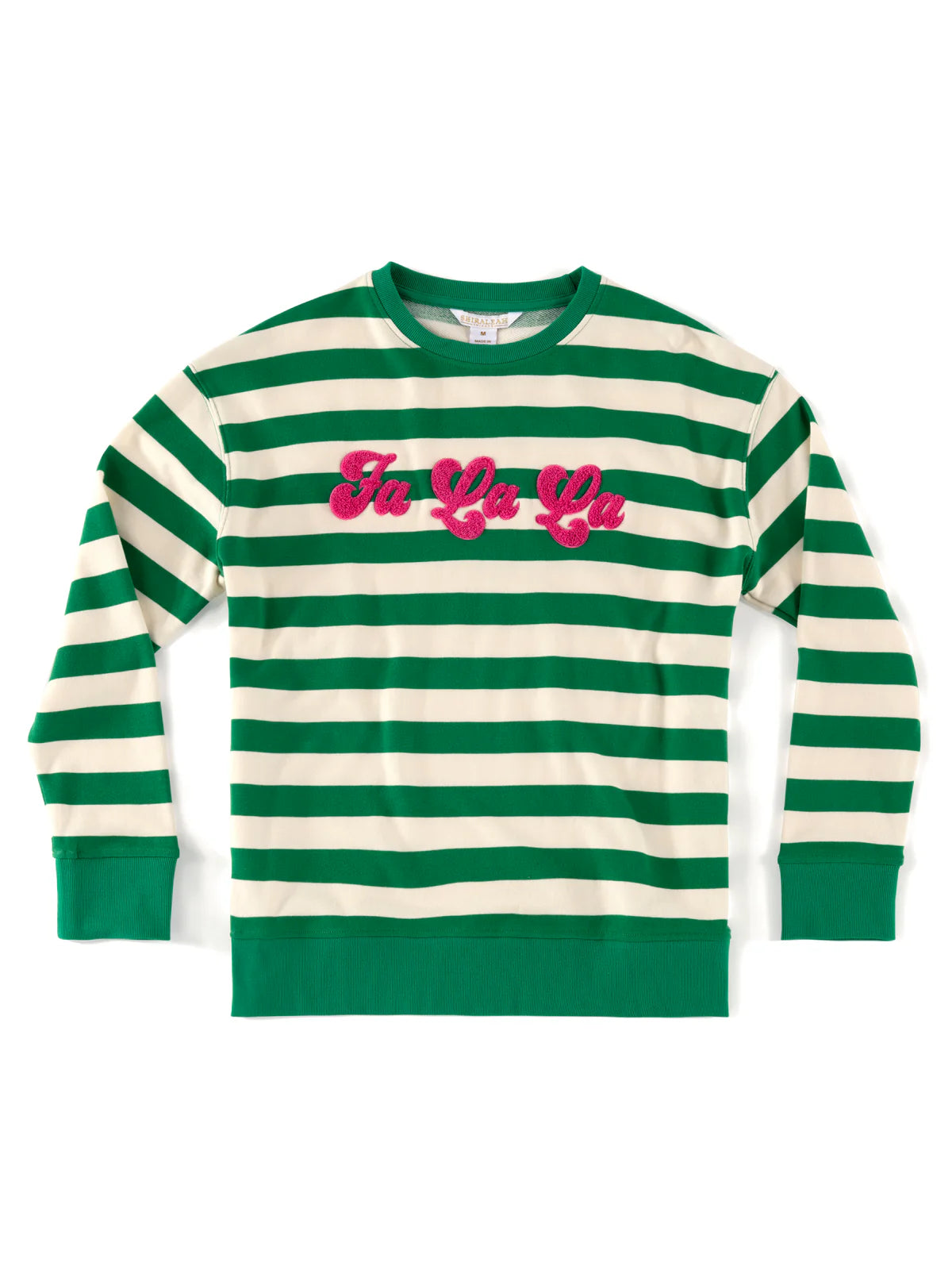 Fa La La Green & White Striped Sweatshirt