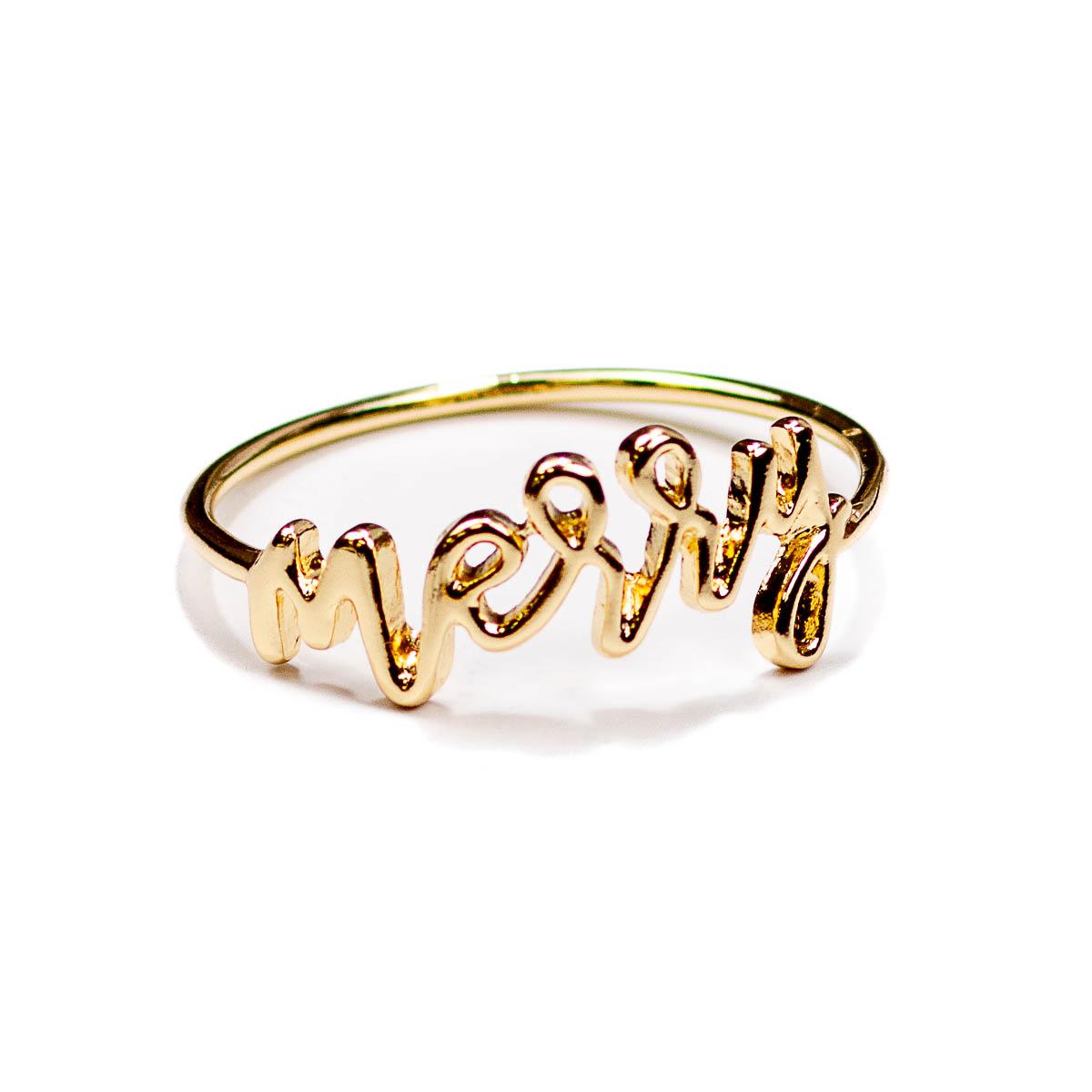 Gold Merry Napkin Rings