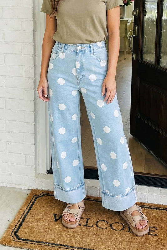 LAS Polka Dot Barrel High Waist Jeans (4-16)