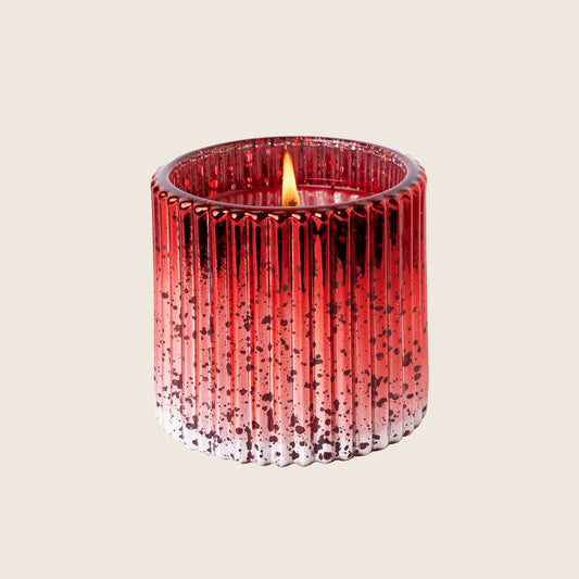 Ribbed Glass Candle - The Smell of Christmas