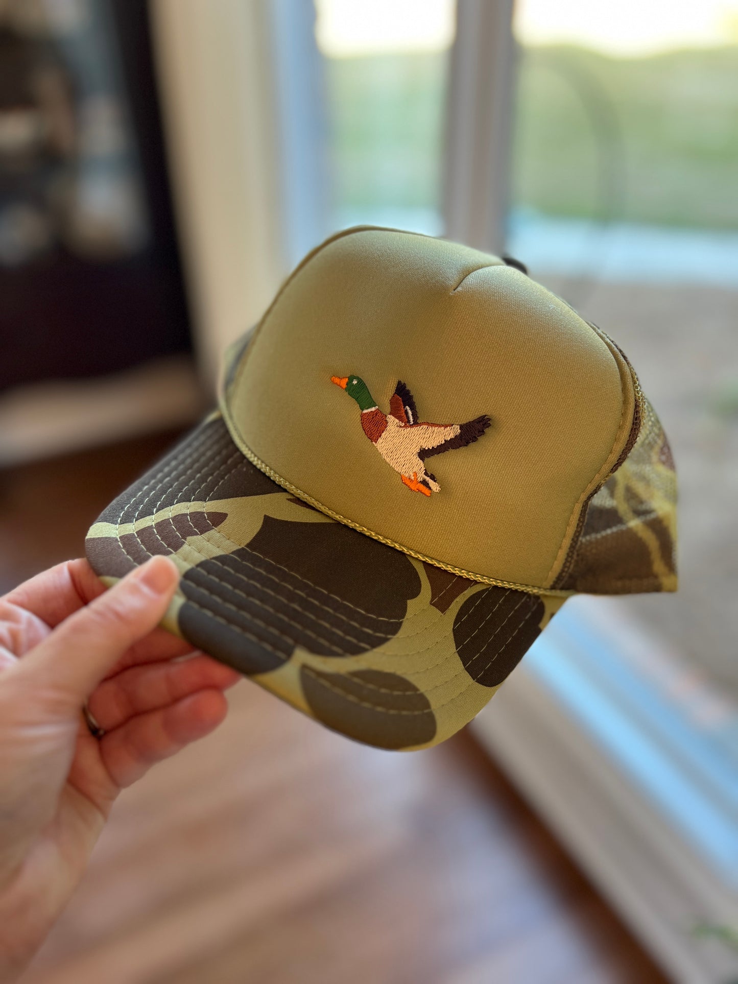 Mallard Duck Embroidery - Camo & Olive Otto Trucker Hat