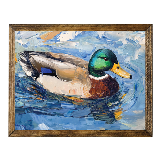 TIMBERLAND FRAME COLORFUL MALLARD DUCK SWIMMING
