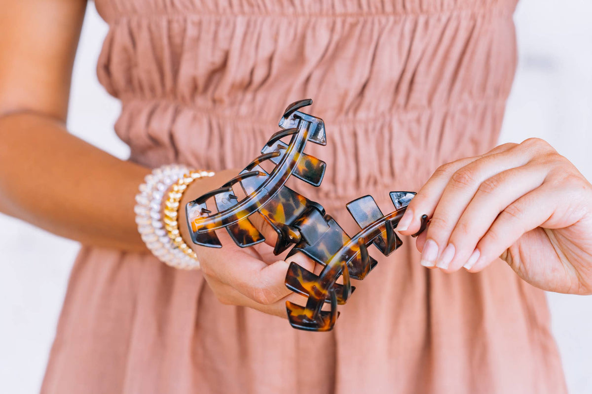 Teleties Classic Hair Clip | Large | Tortoise
