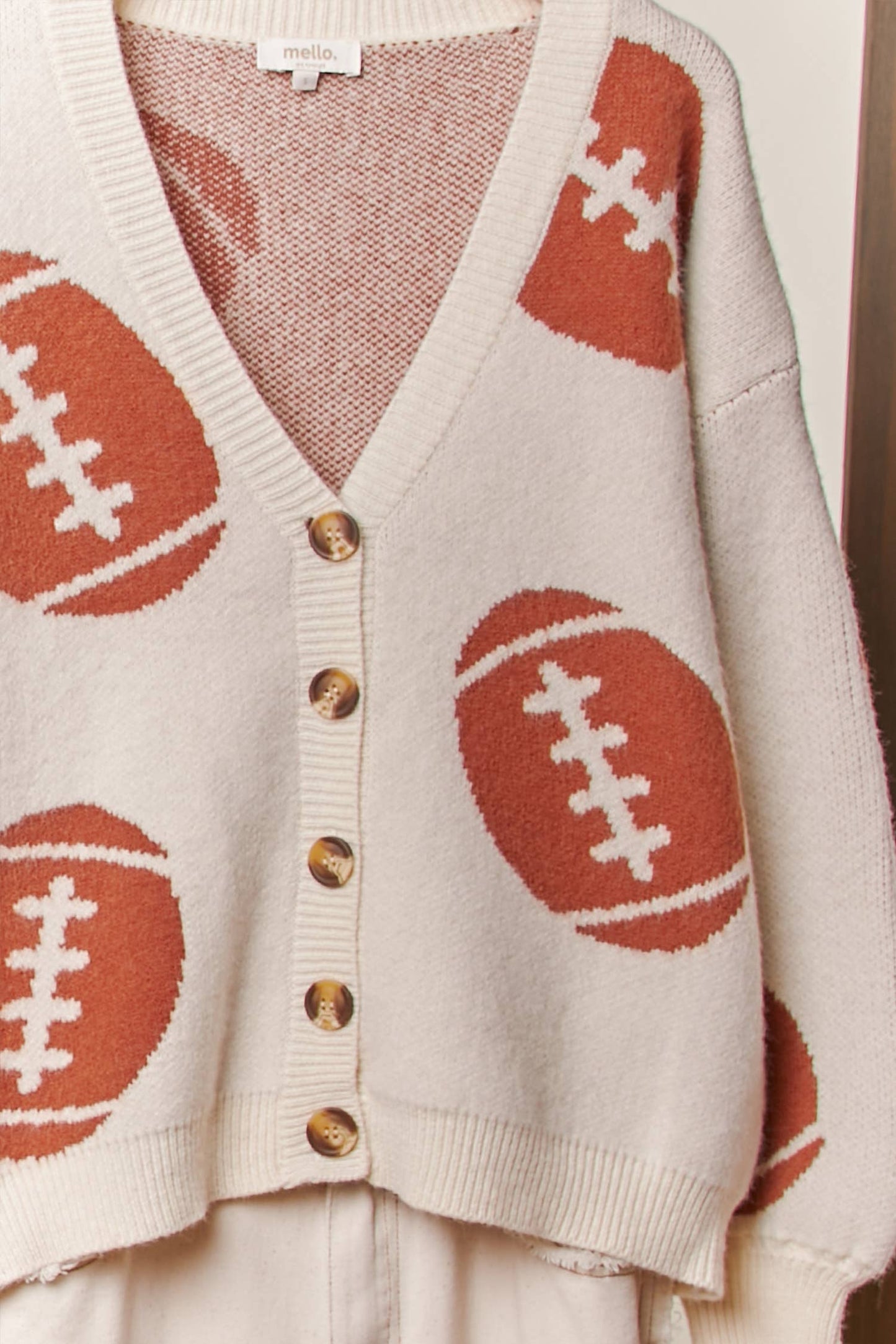 Football  Button V Neck Knit Cardigans