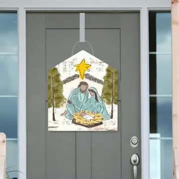 Starry Night Nativity Door Hanger