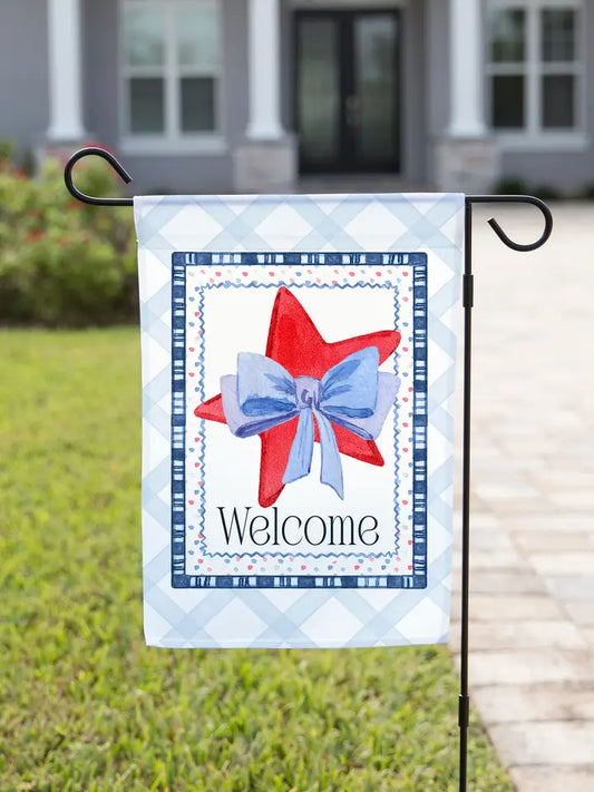 PATRIOTIC GARDEN FLAG - BOWTIE STAR