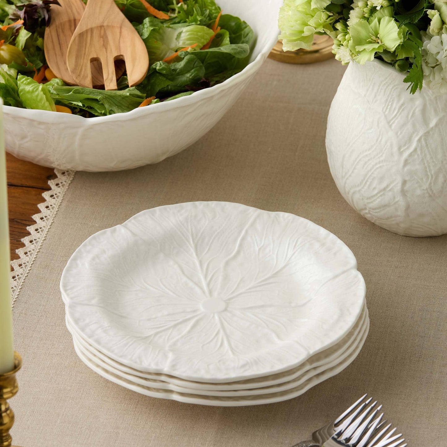 White Cabbage 3-D Salad Plate 9 in PREORDER