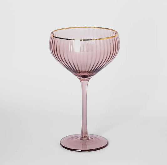 Glass Coupe Ribbed - Mauve