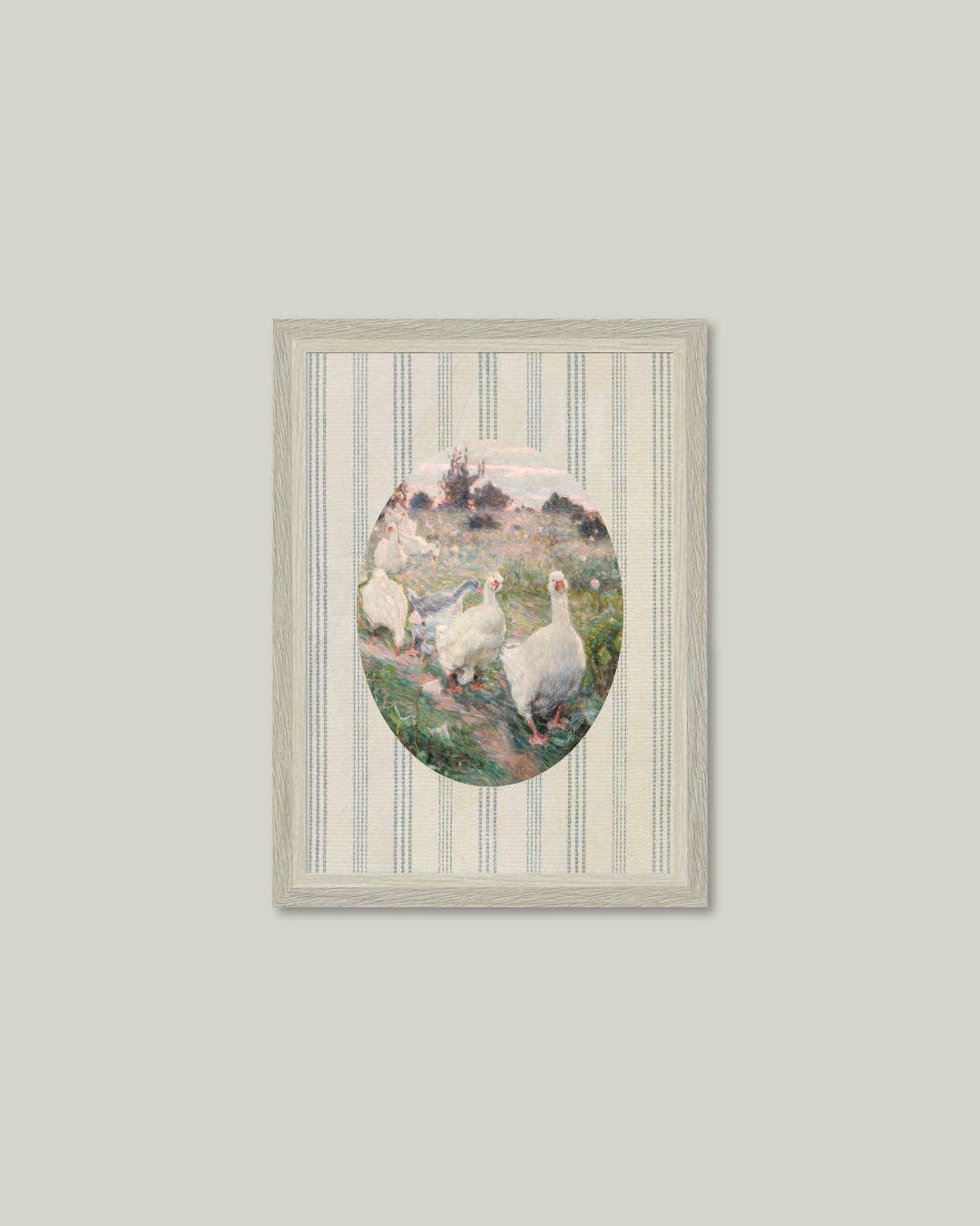 Happy Geese Framed Antique Art
