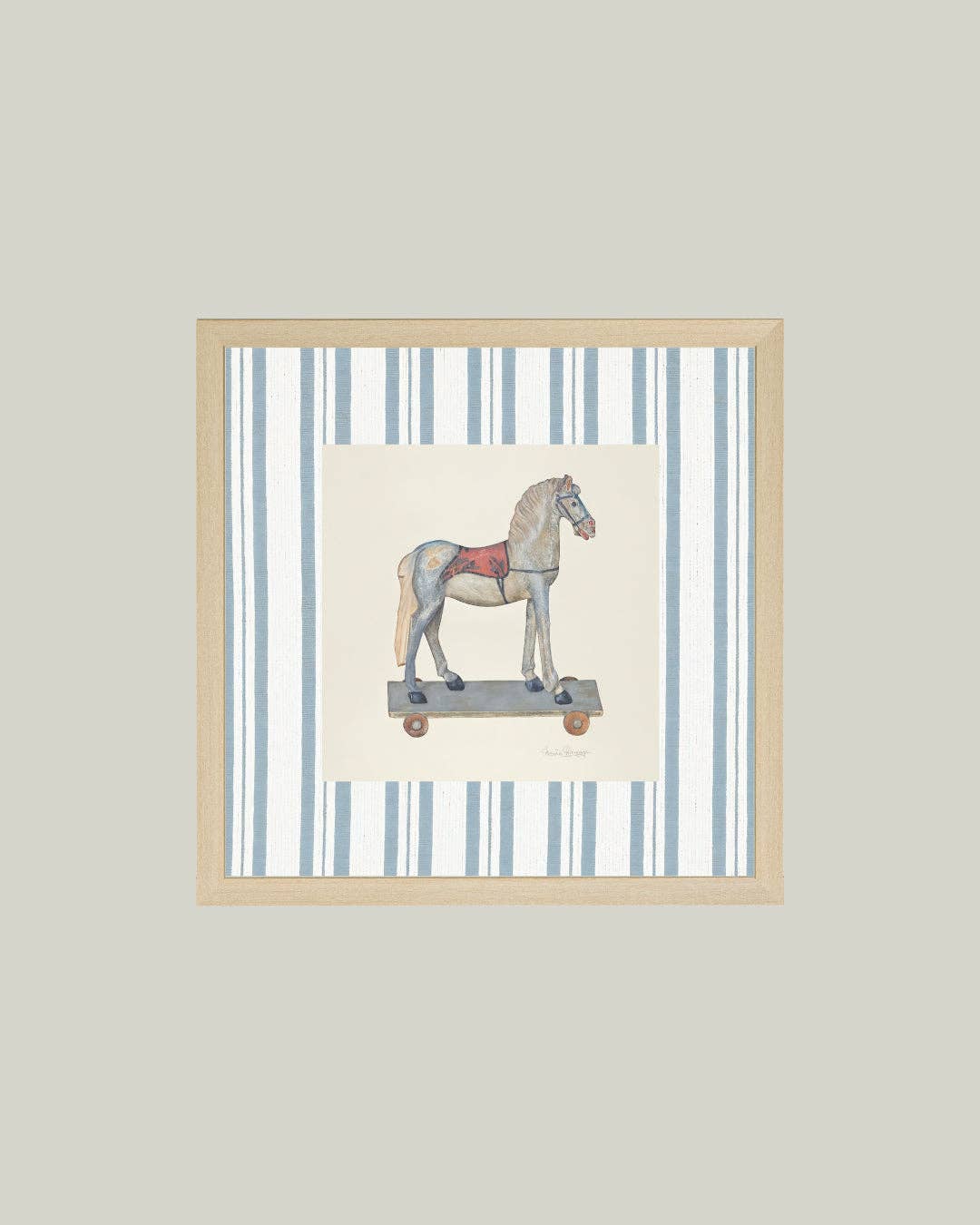 Toy Horse Framed Antique Art