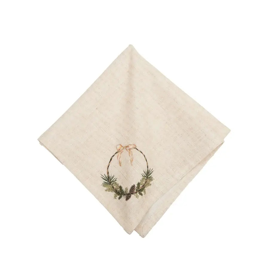 Christmas Pinecone Wreath Napkin