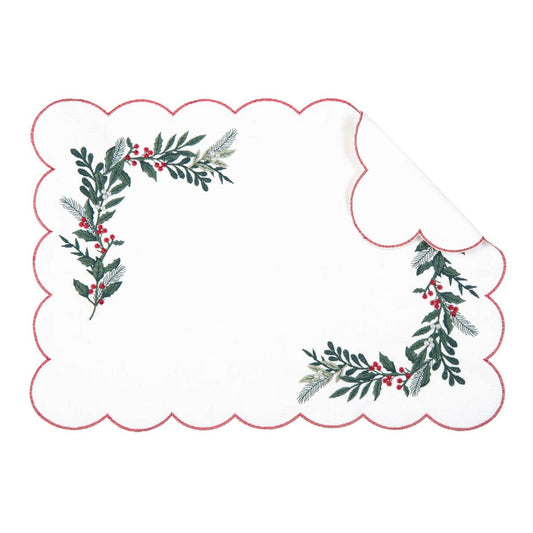 Christmas Merry Mistletoe Floral Placemat