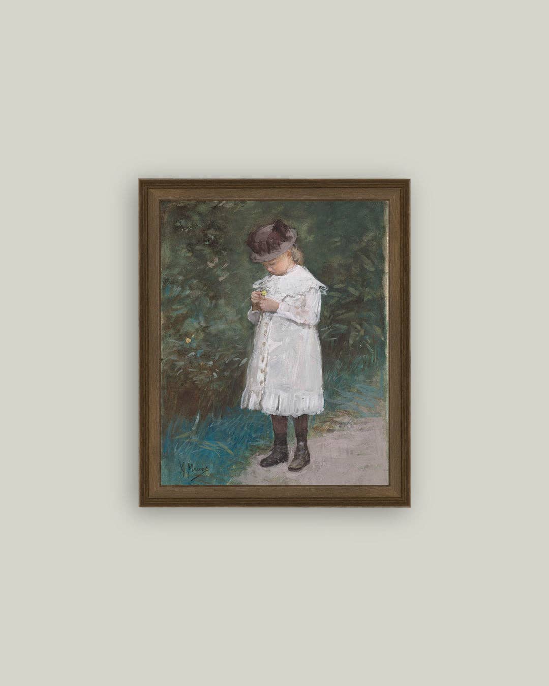 Mauve Daughter of the Artist Framed Antique Art