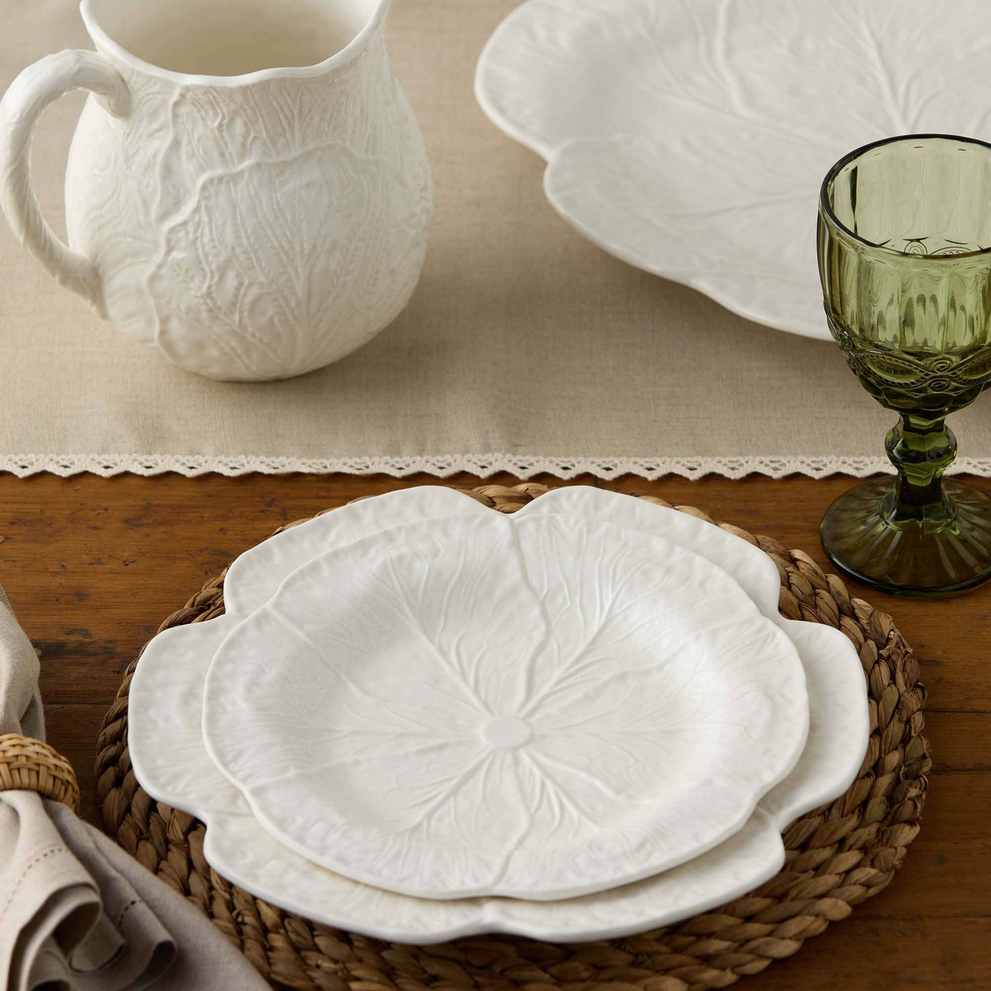 White Cabbage 3-D Salad Plate 9 in PREORDER