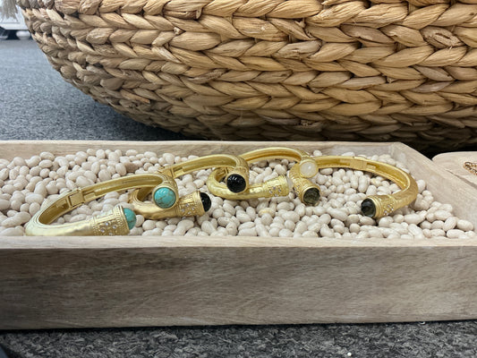 Matte gold stone cuff