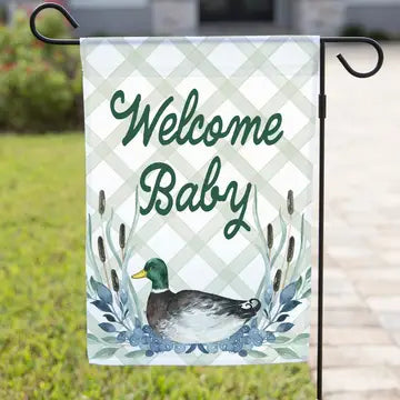 Duck Theme Baby Announcement Garden Flag