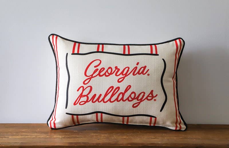 Georgia Bulldogs Collegiate Stripe Piped Pillow