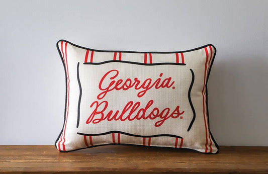 Georgia Bulldogs Collegiate Stripe Piped Pillow