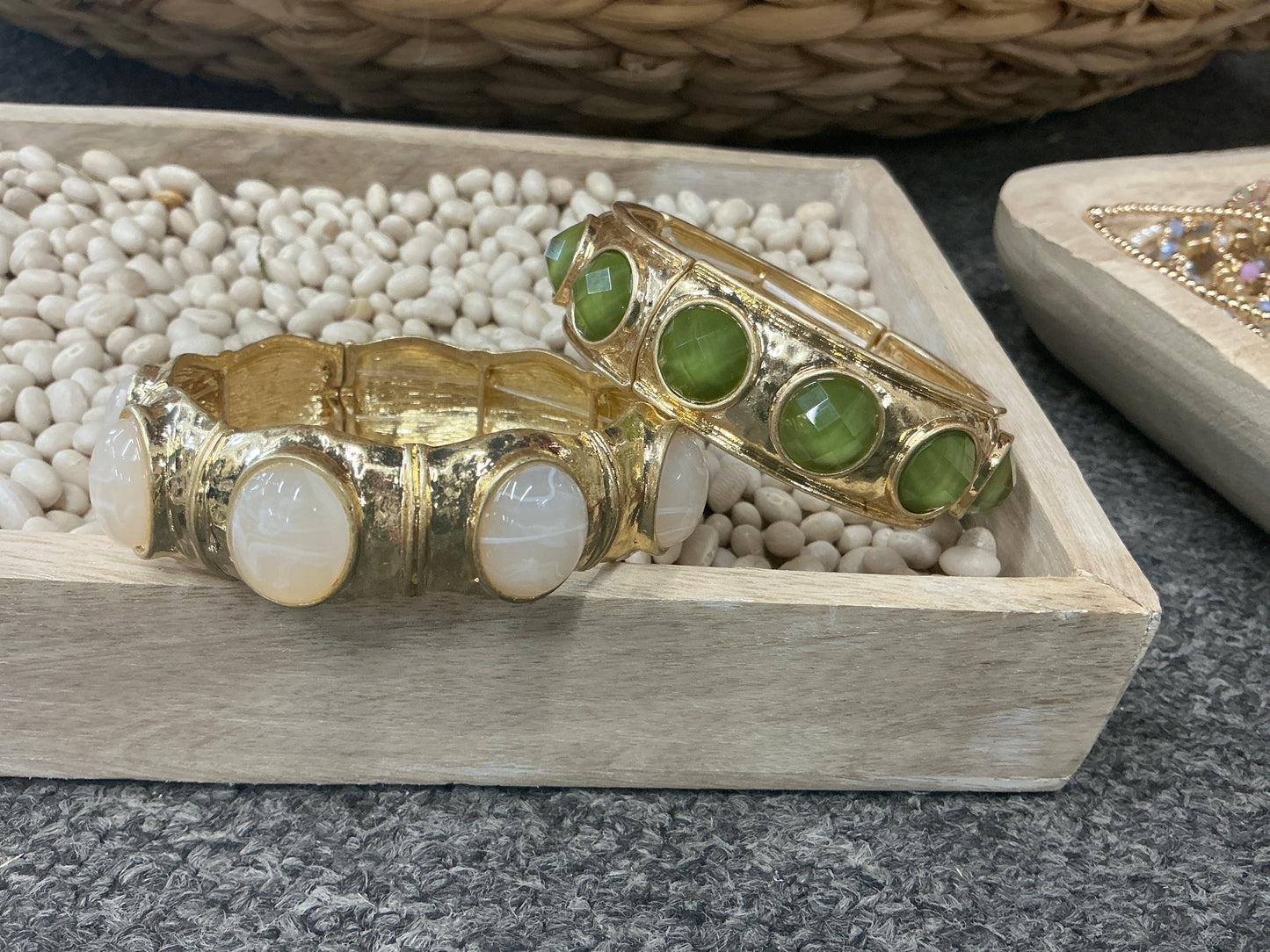 Shiny gold stone bangle