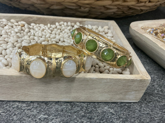 Shiny gold stone bangle