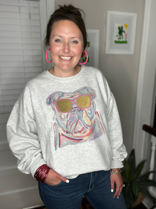 Watercolor Bulldog Sweatshirt